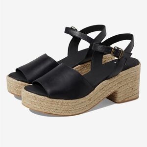Toni Pons Adriana platform espadrille black sandals New 5
